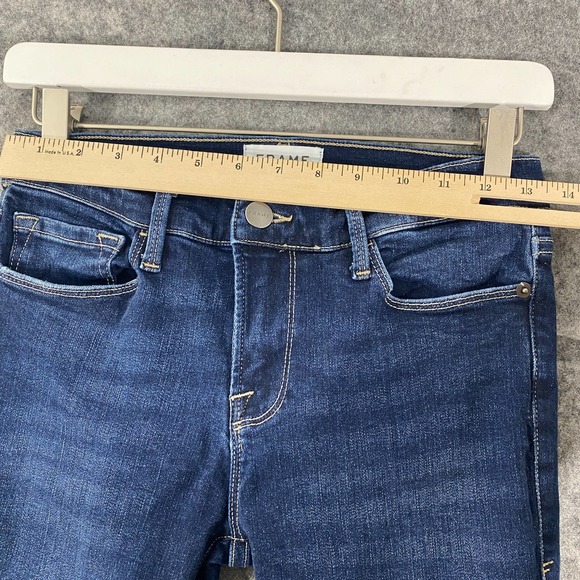 Frame Denim Jeans 26 Blue Le Skinny De Jeanne Crop Mid Rise Bonn - Picture 7 of 10